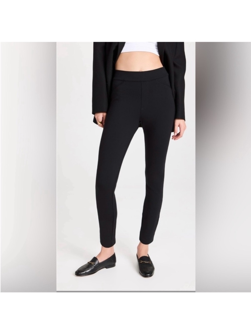 SPANX Black Pull-On Skinny Ponte Ankle Pants